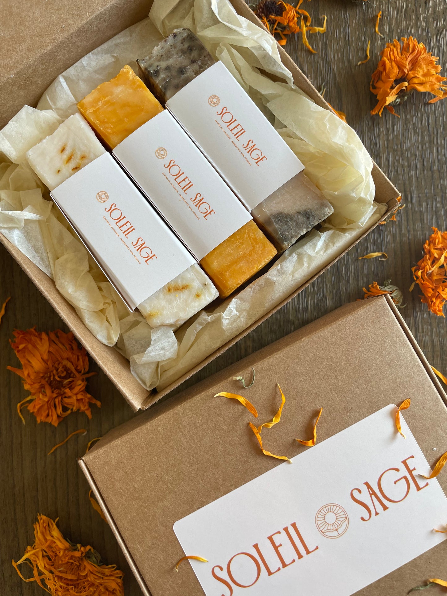 Coffret cadeau + 3 savons